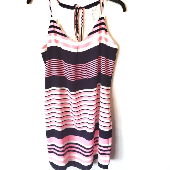 NWT Pink Owl hot pink and navy blue striped dress - Picture 7 of 8